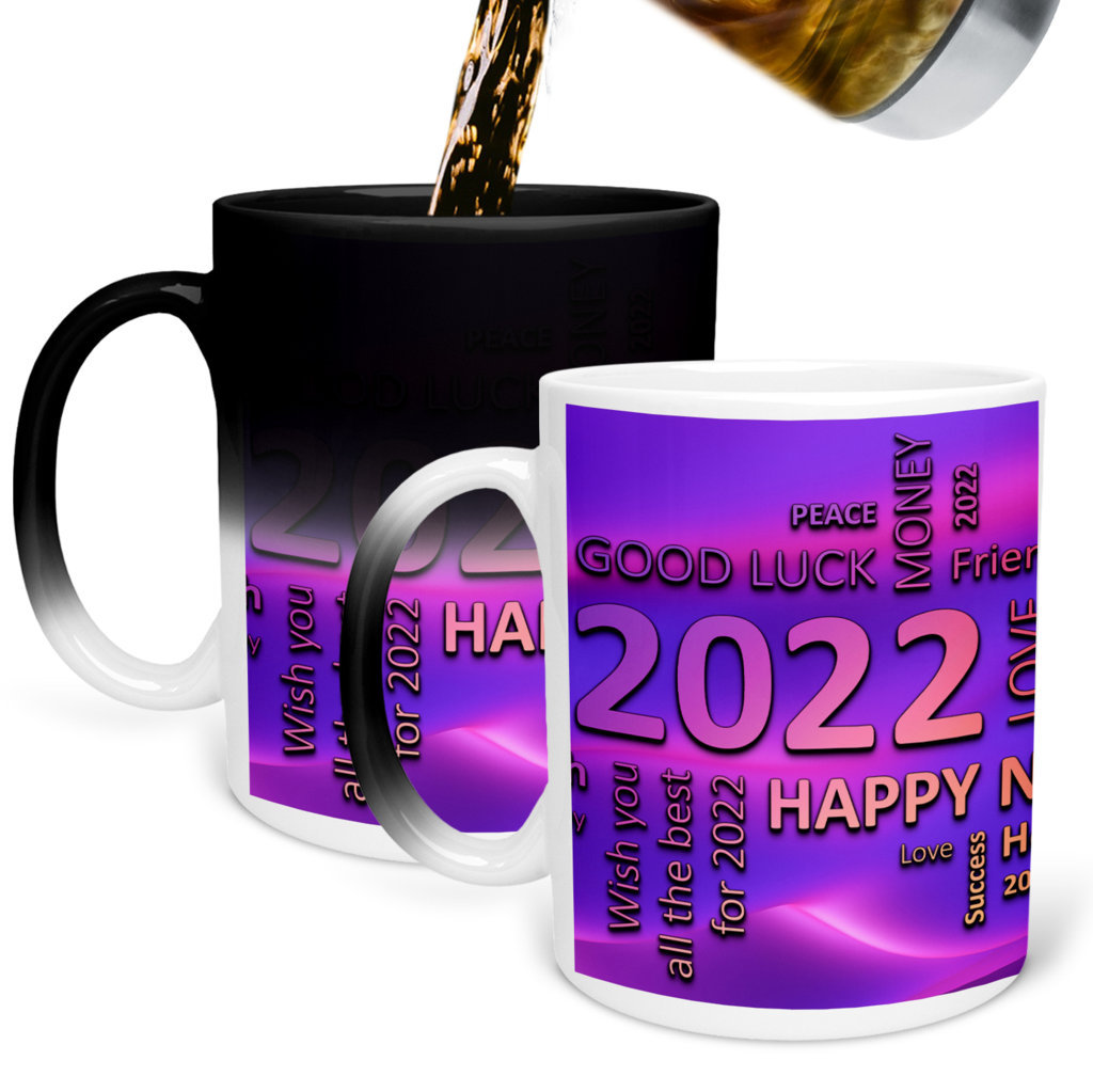 Word Art 2022 | Happy New Year 2022 Mug | 325 Ml | Printed Ceramic Coffee Mug